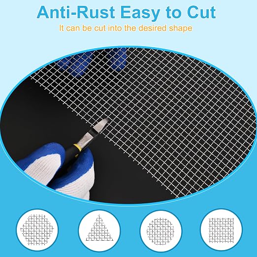 2 Pcs 13x9 5 Mesh 304 Stainless Steel Wire Mesh Sheet, Rustproof Metal Mesh - Image 2