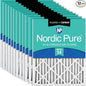 Nordic Pure 20x20x2 Pleated Air Filters MERV 14 Plus Carbon 12 Pack by NordicPure