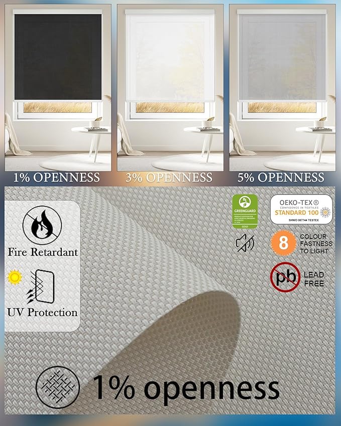 COOLWINDS Motorized Blinds with Remote Cordless Automatic Motorized Shades Custom Blinds for Indoor Windows Smart Curtains with Alexa Google Home(Solar Beige,W70 x H72in)