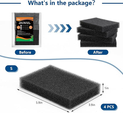 hygger Aquarium Sponge Filter Pad, Filter Media Foam Sponges, Cut-to-Size Open - Image 6