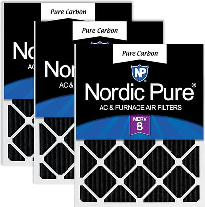 Nordic Pure 12x12x1 Pure Carbon Pleated Odor Reduction Furnace Air Filters 3 by NordicPure