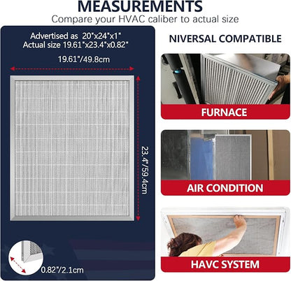 20x24x1 Electrostatic Air Filter, MERV 8 Washable & Reusable Aluminum AC/HVAC - Image 5