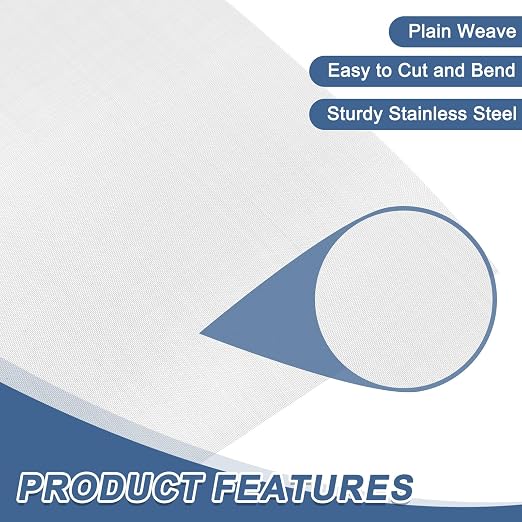 uxcell 80 Mesh 118" x 10" Woven Wire Mesh, 316 Stainless Steel Air Vent Filter - Image 3