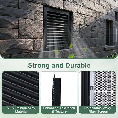 2-Pack 12"x12"Aluminum Gable Vent - Image 3