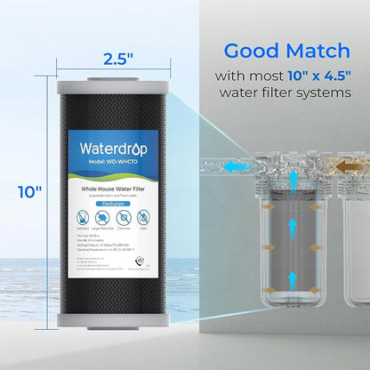Waterdrop Whole House CTO Carbon Sediment Water Filter Cartridge Replacement - Image 4