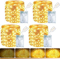 litogo 4 Pack Fairy Lights Battery Operated with Timer, 33FT 100LED Twinkle String Lights USB-C Powered 8 Modes Dimmable for Indoor Bedroom Centerpiece Wedding Classroom Dorm Christmas Decorations