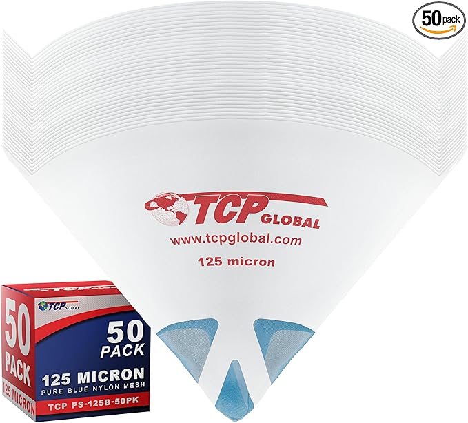 TCP Global - 125 Micron Filter Tips Ultra-Fine Paint Strainer - Pure Blue Nylon by TCPGlobal