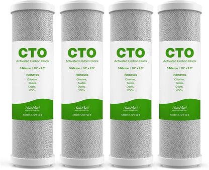 SimPure 5 Micron 10" x 2.5" Whole House Carbon Sediment Water Filter Cartridge by SimPure_Water