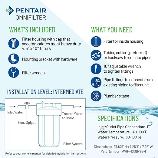 Pentair OMNIFilter Whole Home 10" Heavy-Duty Big Blue Water Filtration System - Image 4