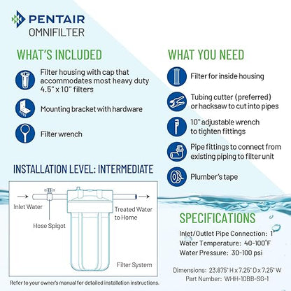 Pentair OMNIFilter Whole Home 10" Heavy-Duty Big Blue Water Filtration System - Image 4