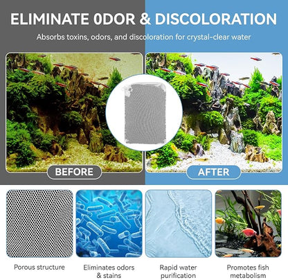 6 Pack Aquarium Activated Carbon Bags, Chemical Aquarium Filter Media, - Image 3