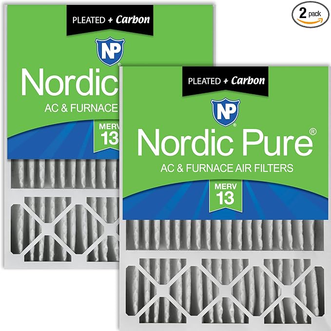 Nordic Pure 20x25x5 Honeywell Replacement Air Filters MERV 13 Plus Carbon 2 Pack by NordicPure