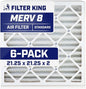 Filter King 21.25x21.25x2 Air Filter | 6-PACK | MERV 8 HVAC Pleated A/C Furnace by FilterKing