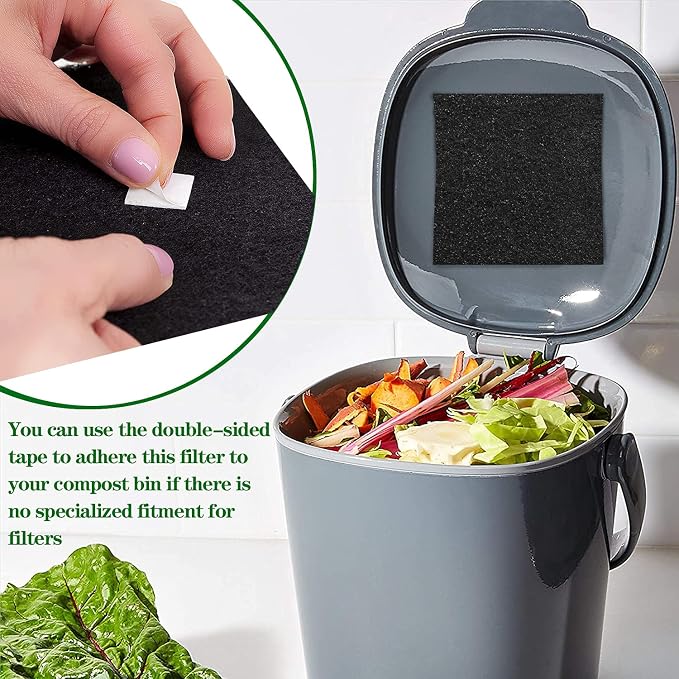 10 Pack Square Compost Bin Filters Spare Activated Carbon Filter Sheets - Image 4