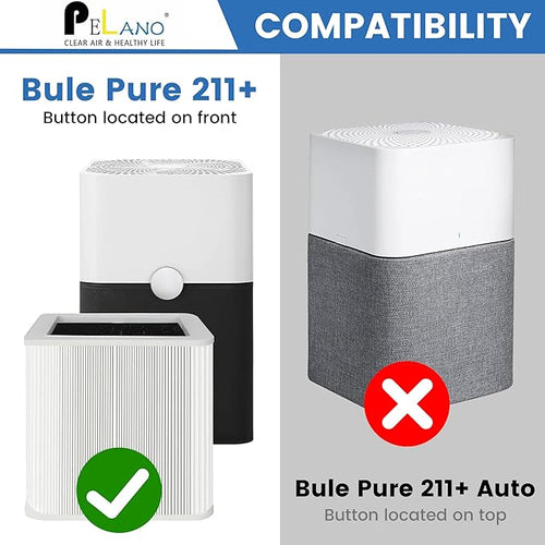 211+ Replacement Filter Compatible with 211+ Air Purifier, 2-Stage Filtration System of H13 True Filter and Activated Carbon Filter, White, 2 Pack