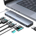 USB C Adapter HDMI Multiport Hub for MacBook Pro/Air M1-M3, 13"-16", 2018-2024: 3 USB A 3.0, SD TF Card Reader, Audio