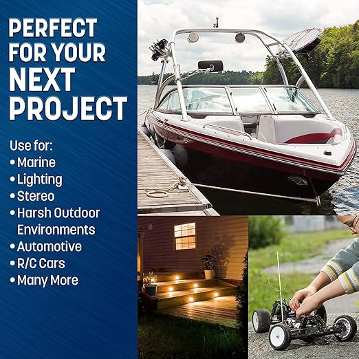 GS Power 100 Ft Duplex Marine Wire, 18 Gauge Wire, Oxygen-Free Tinned Copper 18 AWG Electrical Boat Wiring, Sheathed Copper Marine Grade Electrical Cable for Boat Automotive RV Camper Trailer