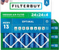 Filterbuy 24x24x4 Air Filter MERV 13 Optimal Smoke & Allergy Defense, by Filterbuy