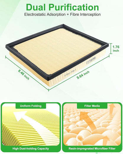Engine & Cabin Air Filter Set for Toyota Sequoia V6-3.4L, Tundra V6-3.4L. - Image 5