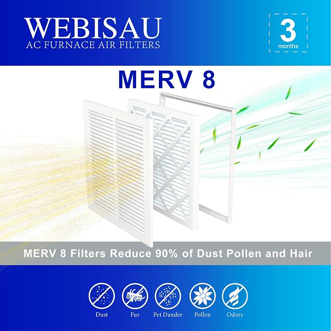 14x14x1 Air Filter MERV 8 MPR 600 4Pack Furnace Filters Pleated HVAC AC Furnace - Image 3