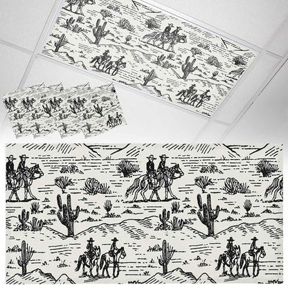4 Pack Fluorescent Light Cover, Western Cowboys Light Covers by Unknown