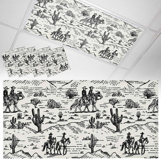 4 Pack Fluorescent Light Cover, Western Cowboys Light Covers by Unknown