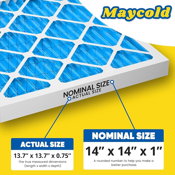Maycold 14x14x1 MERV 11 Furnace Air Filter, High-Performance HVAC AC Filters - Image 3