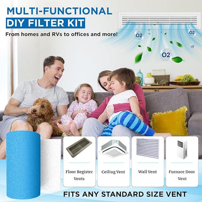 Air Vent Filters Roll, MERV 8 Triple Vent Filter Kit - Image 2