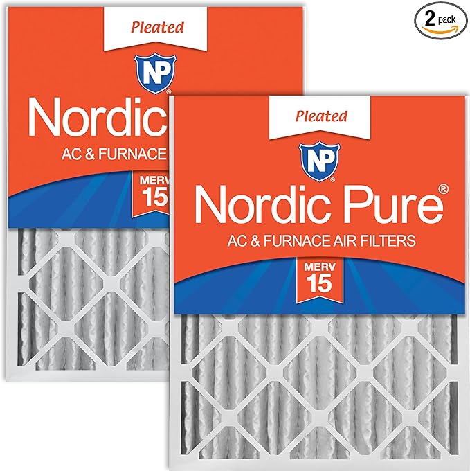 Nordic Pure 18x24x4 Pleated MERV 15 Air Filters 2 Pack by NordicPure