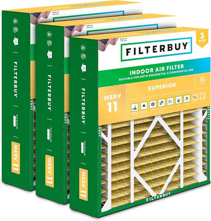 Filterbuy 24x25x5 Air Filter MERV 11 Superior Pet & Allergy Defense, by Filterbuy