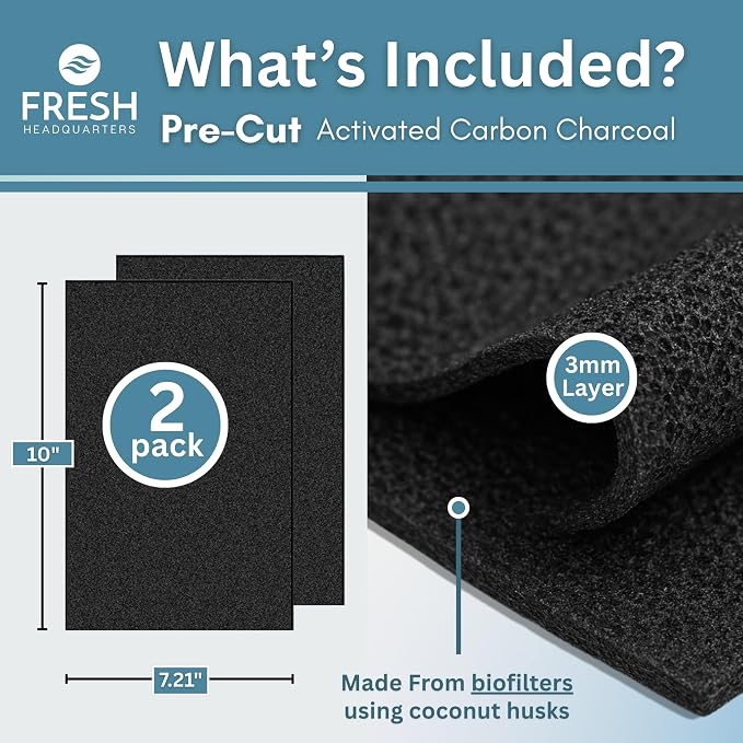 2-Pack Activated Carbon Charcoal Microwave Hood Filters - Image 2