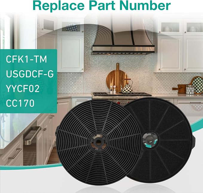 2 Pack CFK1-TM Range Hood Charcoal Filter Compatible - Image 5