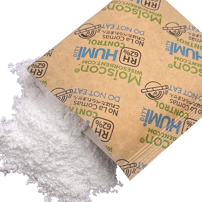 Wisesorb 62% Size 8 Two-Way Humidity Control Packs, 120 Pack 8 Gram for Storing 1 oz, Moisture Control Packets Individually Wrapped