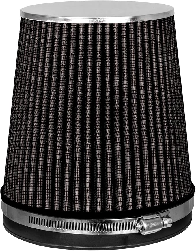 BLACK 6" 152 mm Inlet Short Truck Air Cone Replacement Performance Washable by RtunesRacing