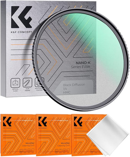 K&F CONCEPT 62mm Black Diffusion 1/4 Filter Mist Cinematic Effect Filter by KFCONCEPT