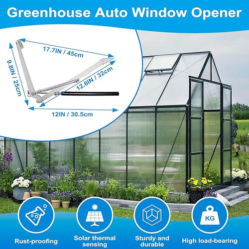 2PCS Greenhouse Window Opener, Auto Vent Opener, Solar Sensitive Automatic Roof Vent Opener, Solar Heat Hothouse Roof Vent Kit, Greenhouse Supplies, Dual Spring Up to 30lbs