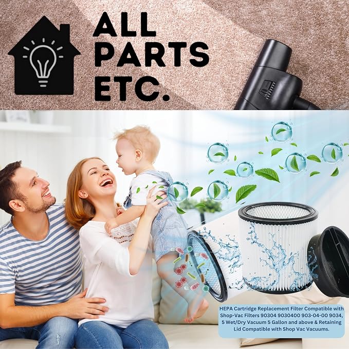 HEPA Cartridge Replacement Filter Compatible - Image 2