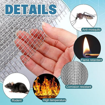 SATINIOR 2 Packs 11.8 x 39.3 Inch 304 Stainless Steel Woven Wire Mesh Fine - Image 2