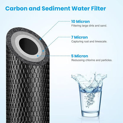 Brightify 10"x2.5" 5 Micron Carbon Water Filter, Whole House Carbon CTO Water - Image 3