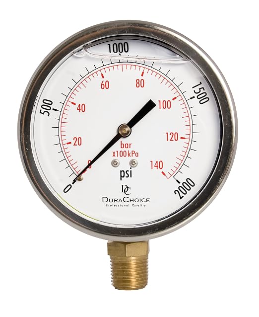 4" Oil Filled Pressure Gauge by DirectMaterial