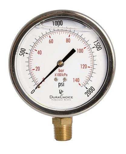4" Oil Filled Pressure Gauge by DirectMaterial