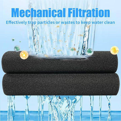 AQUANEAT 2 Pack Aquarium Bio Sponge Filter Media Pad Cut-to-Size Open Cell Foam - Image 2