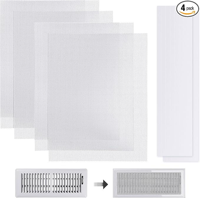 4 PCS DIY White Magnetic Vent Covers – 13.8" x 11.8" Customizable Air Register by Unknown