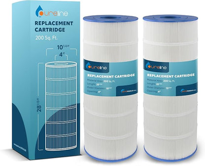 Pureline Pool Replacement Cartridge Filter 2-Pack, 200 Sq Ft, Compatible by Pureline