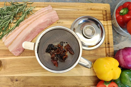 Bacon Grease Container with Strainer, Stainless Steel Oil Storage Can Container - Image 4
