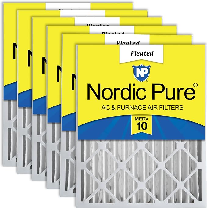 Nordic Pure 20x20x4 Pleated MERV 10 Air Filters 6 Pack by NordicPure