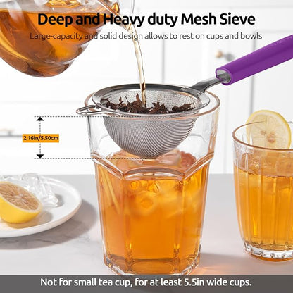 U-Taste Small Fine Mesh Strainer: 18/8 Stainless Steel 3.35in 30 Mesh Kitchen - Image 9