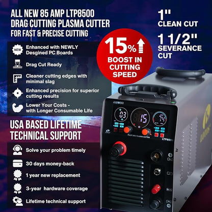 LTP8500 | 85A HF Pilot Arc Plasma Cutter, Drag-Cut Enabled, 220V Single-Phase - Image 4