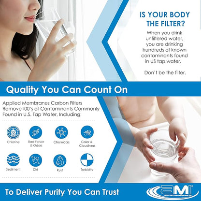 APPLIED MEMBRANES INC. 4.5" x 20" Carbon Water Filter | Whole House or - Image 7