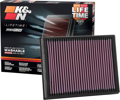K&N High-Flow Original Lifetime Engine Air Filter: Increase Power: Premium by KNEngineeringInc
